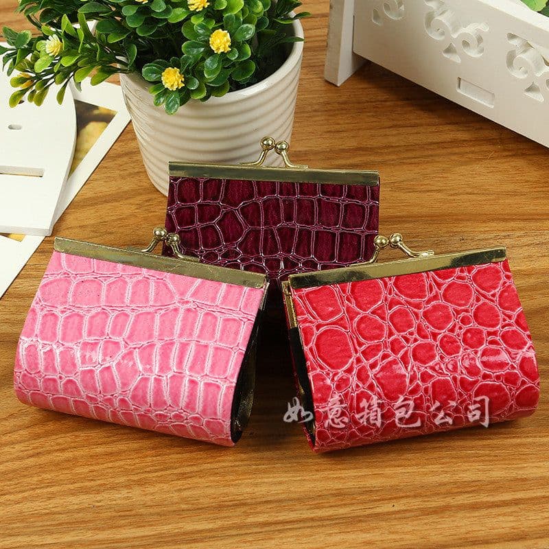 image-PVC Crocodile Print Small Square Coin Purse
