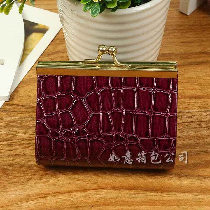 image-PVC Crocodile Print Small Square Coin Purse