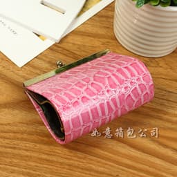 image-PVC Crocodile Print Small Square Coin Purse