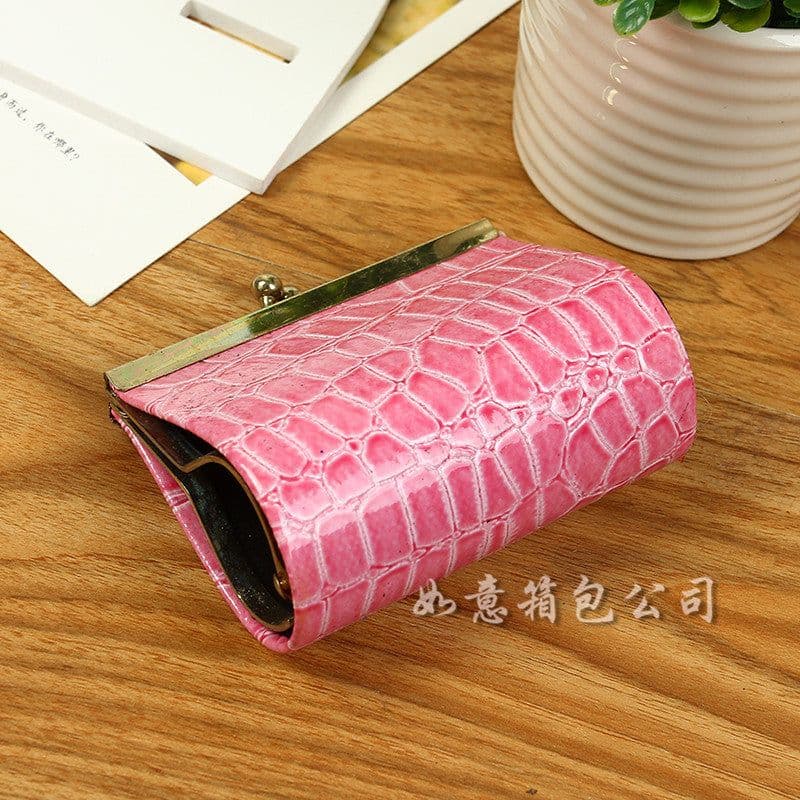 image-PVC Crocodile Print Small Square Coin Purse