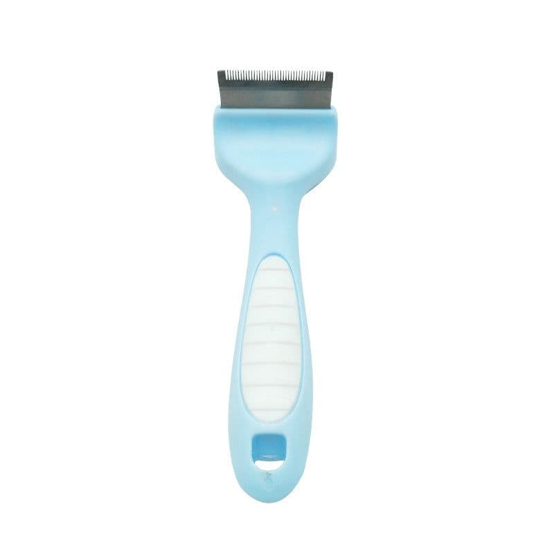 image-Pet Hair Removal Comb Stainless Steel Dematting Rake for Cats Dogs
