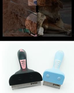 image-Pet Hair Removal Comb Stainless Steel Dematting Rake for Cats Dogs