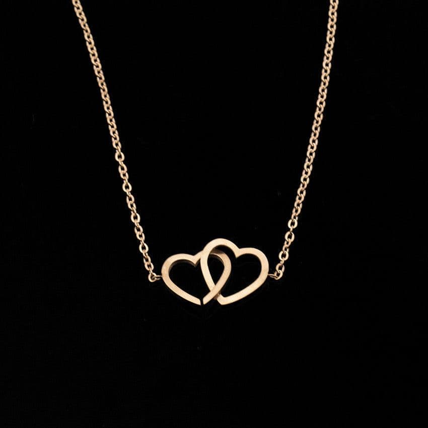 image-Stainless Steel Double Hearts Bracelet Women Friendship Jewelry