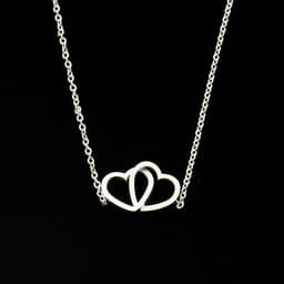 image-Stainless Steel Double Hearts Bracelet Women Friendship Jewelry