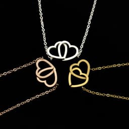 image-Stainless Steel Double Hearts Bracelet Women Friendship Jewelry