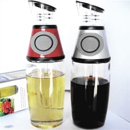 image-Glass Oil and Vinegar Dispenser Bottle with Measured Pour Control