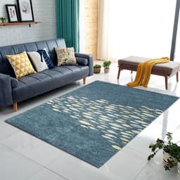 image-Polyester Geometric Rug - Machine Washable Area Mat for Living Room Bedroom