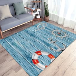 image-Polyester Geometric Rug - Machine Washable Area Mat for Living Room Bedroom