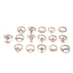 image-12-Piece Geometric Ring Set - Waterdrop Retro Joint Rings