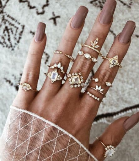 image-12-Piece Geometric Ring Set - Waterdrop Retro Joint Rings