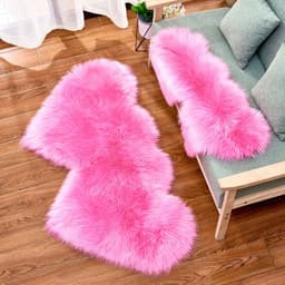image-Shengxi Heart-Shaped Plush Carpet European Style Floor Mat 90x180cm
