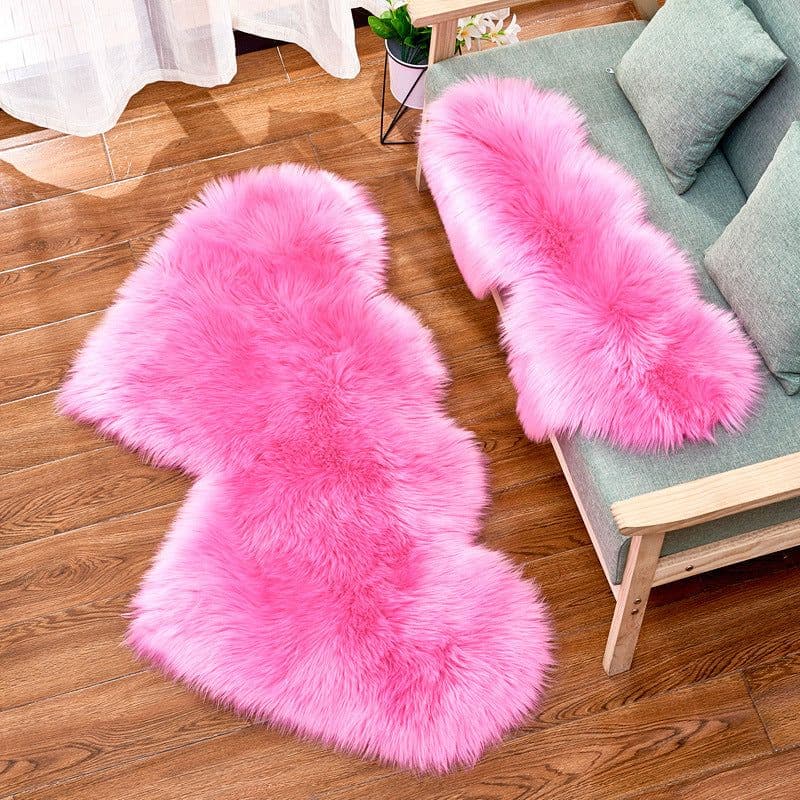 image-Shengxi Heart-Shaped Plush Carpet European Style Floor Mat 90x180cm