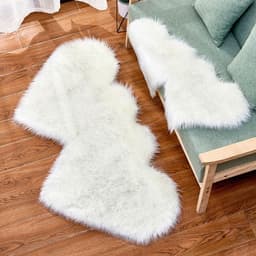 image-Shengxi Heart-Shaped Plush Carpet European Style Floor Mat 90x180cm