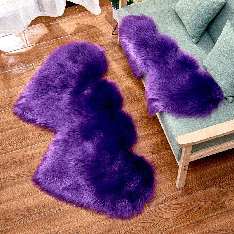 image-Shengxi Heart-Shaped Plush Carpet European Style Floor Mat 90x180cm