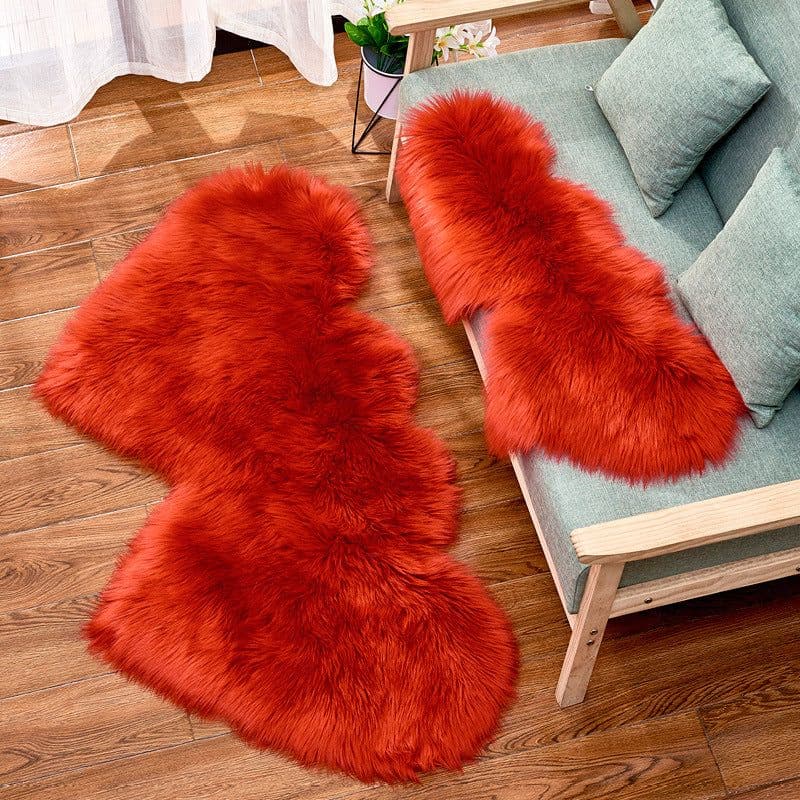 image-Shengxi Heart-Shaped Plush Carpet European Style Floor Mat 90x180cm