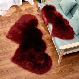 image-Shengxi Heart-Shaped Plush Carpet European Style Floor Mat 90x180cm