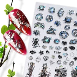 image-Hot Stamping Fruit Nail Stickers Decals Gold Silver Black White