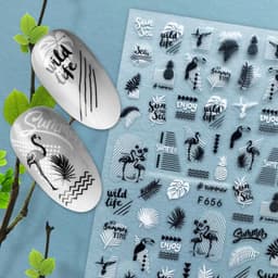 image-Hot Stamping Fruit Nail Stickers Decals Gold Silver Black White