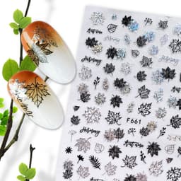 image-Hot Stamping Fruit Nail Stickers Decals Gold Silver Black White