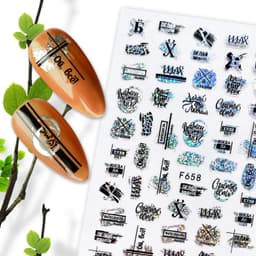 image-Hot Stamping Fruit Nail Stickers Decals Gold Silver Black White