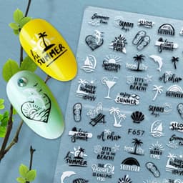 image-Hot Stamping Fruit Nail Stickers Decals Gold Silver Black White