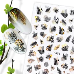 image-Hot Stamping Fruit Nail Stickers Decals Gold Silver Black White