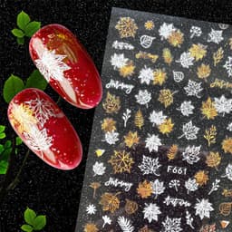 image-Hot Stamping Fruit Nail Stickers Decals Gold Silver Black White
