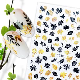 image-Hot Stamping Fruit Nail Stickers Decals Gold Silver Black White