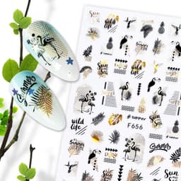 image-Hot Stamping Fruit Nail Stickers Decals Gold Silver Black White
