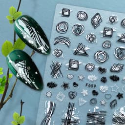 image-Hot Stamping Fruit Nail Stickers Decals Gold Silver Black White