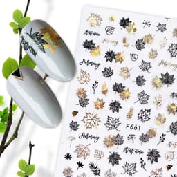 image-Hot Stamping Fruit Nail Stickers Decals Gold Silver Black White