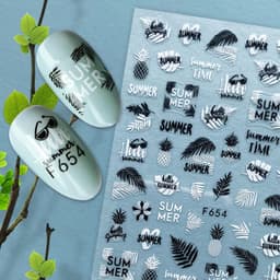 image-Hot Stamping Fruit Nail Stickers Decals Gold Silver Black White