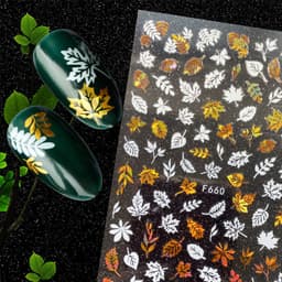image-Hot Stamping Fruit Nail Stickers Decals Gold Silver Black White