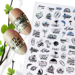 image-Hot Stamping Fruit Nail Stickers Decals Gold Silver Black White
