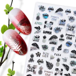 image-Hot Stamping Fruit Nail Stickers Decals Gold Silver Black White