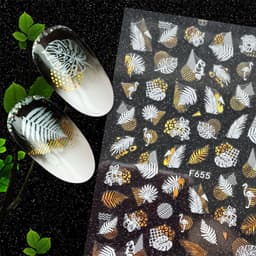 image-Hot Stamping Fruit Nail Stickers Decals Gold Silver Black White