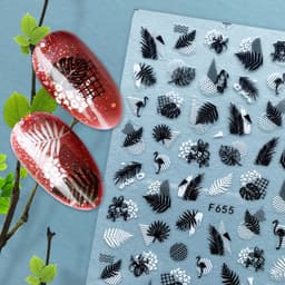 image-Hot Stamping Fruit Nail Stickers Decals Gold Silver Black White