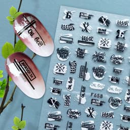 image-Hot Stamping Fruit Nail Stickers Decals Gold Silver Black White