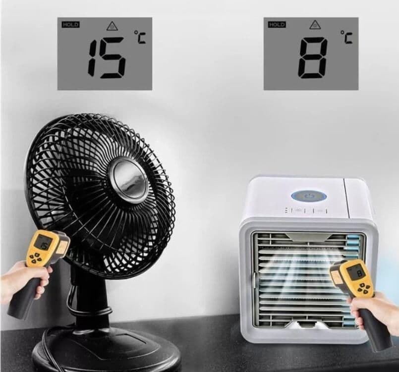 image-Mini Desktop USB Air Cooler Fan Portable Square Design