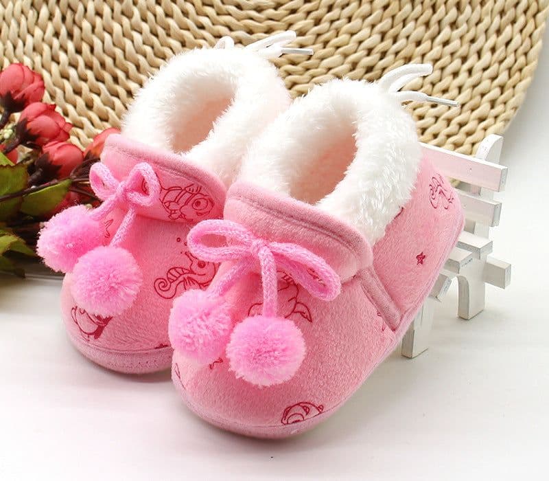 image-Baby Girls Toddler Shoes Cartoon Non-Slip Soft Sole Warm Winter