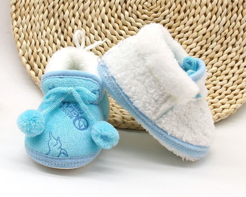 image-Baby Girls Toddler Shoes Cartoon Non-Slip Soft Sole Warm Winter