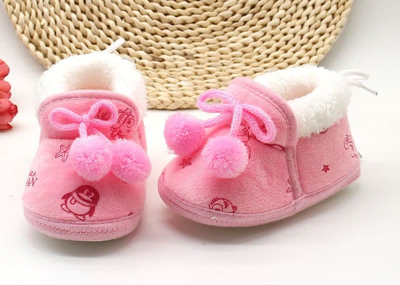 image-Baby Girls Toddler Shoes Cartoon Non-Slip Soft Sole Warm Winter