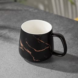 image-Marble Pattern Mug with Lid 301-400ml Office Coffee Cup