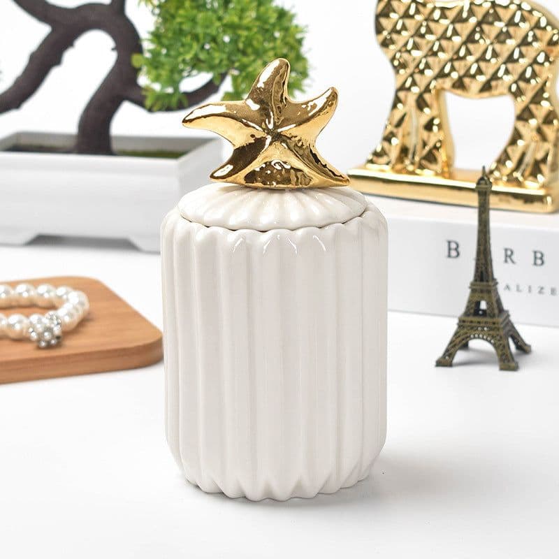 image-FULIN Ceramic Storage Jar with Lid 300mL Lovers Rabbit Pink