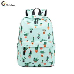 image-Cactus Print Backpack 20L Casual School Bag for Women Pink