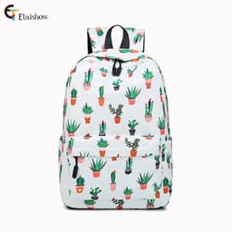 image-Cactus Print Backpack 20L Casual School Bag for Women Pink