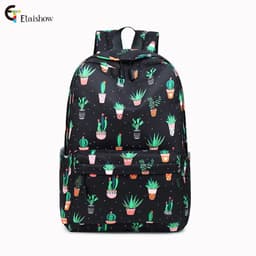 image-Cactus Print Backpack 20L Casual School Bag for Women Pink