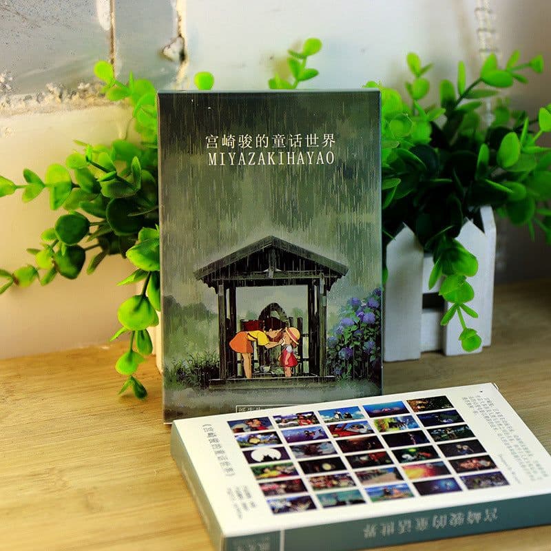 image-Hayao Miyazaki Cartoon Postcards Greeting Cards 30 Pieces