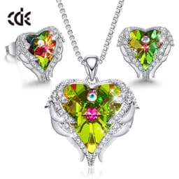 image-CDE Heart of the Sea Necklace Earrings Set Swarovski Elements Crystal