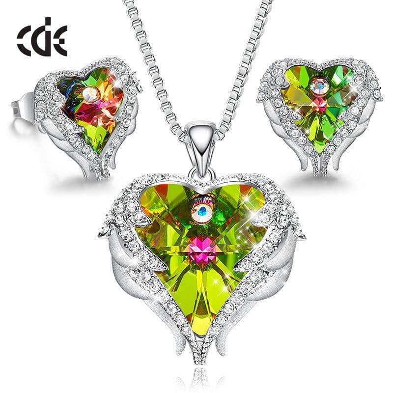 image-CDE Heart of the Sea Necklace Earrings Set Swarovski Elements Crystal